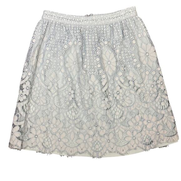 Francesca's Alya Women's Soft Light Dusty Blue Lace Mini Skirt Sz S - Picture 1 of 9